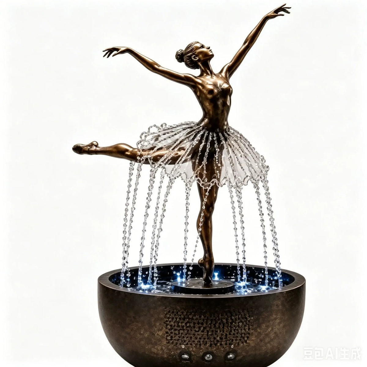 Enchanted Ballerina Flowing Water Fountain Statue (28 cm)