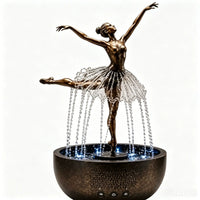 Enchanted Ballerina Flowing Water Fountain Statue (28 cm)