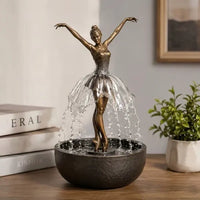 Enchanted Ballerina Flowing Water Fountain Statue (28 cm)