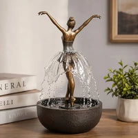 Enchanted Ballerina Flowing Water Fountain Statue (28 cm)