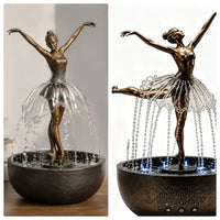 Enchanted Ballerina Flowing Water Fountain Statue (28 cm)