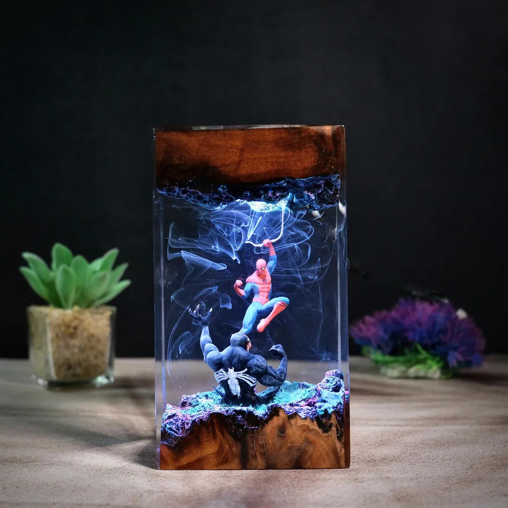 Spiderman vs Venom Epic Battle Resin Night Light