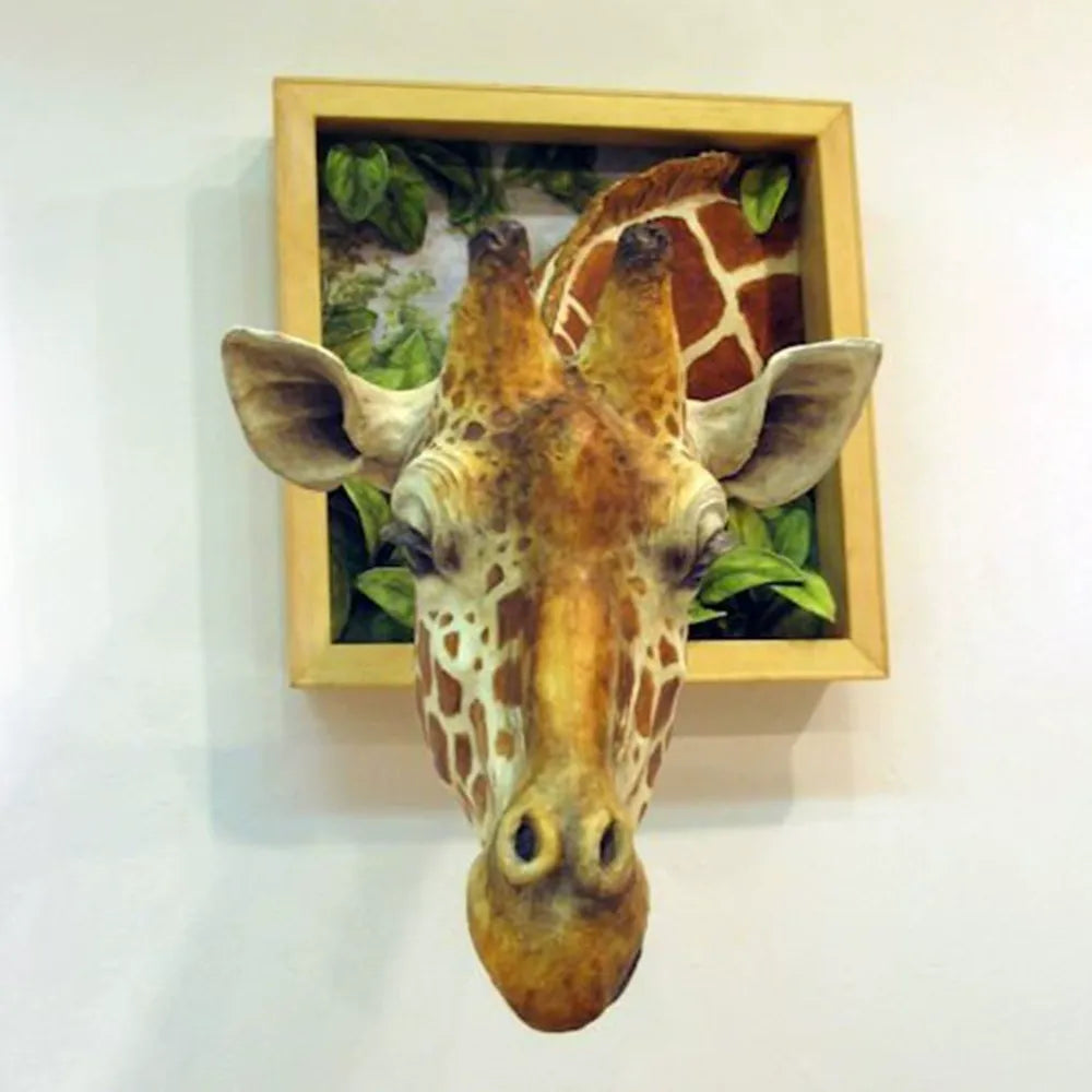 Optical Illusion 3D Giraffe Bursting Wall Art Sculpture