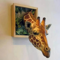 Optical Illusion 3D Giraffe Bursting Wall Art Sculpture
