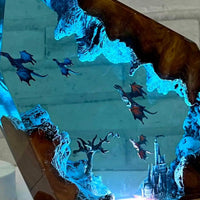 Dragon Castle Fantasy Crystal Epoxy Resin Night Light