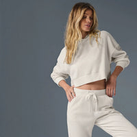 Alo Yoga Muse Ribbed Cropped Hoodie
