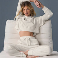 Alo Yoga Muse Ribbed Cropped Hoodie