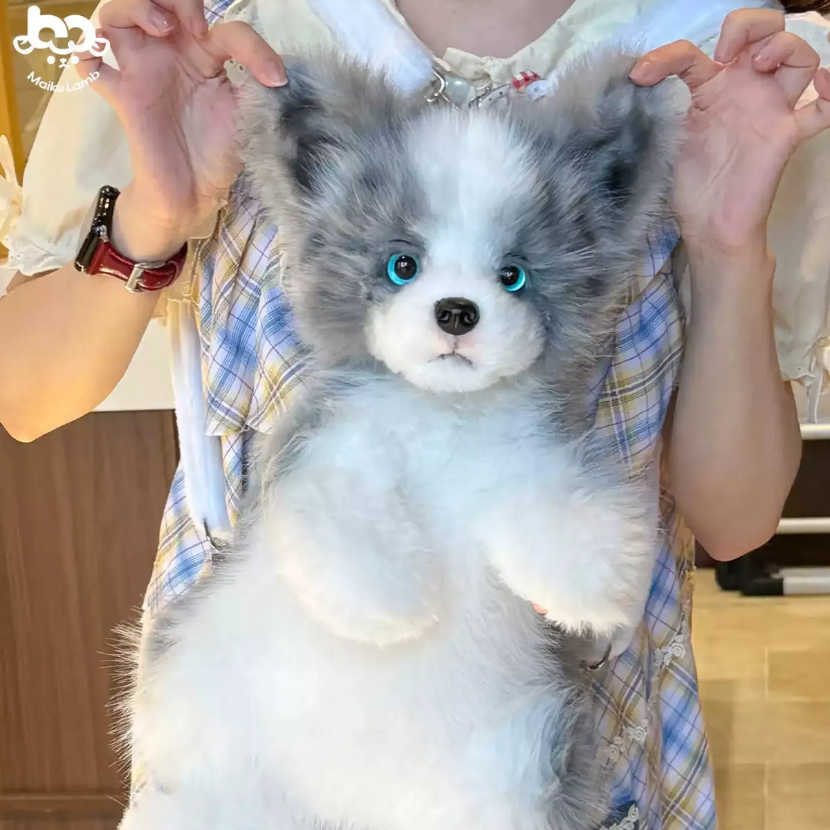 Realistic Border Collie Wearable Plush Backpack