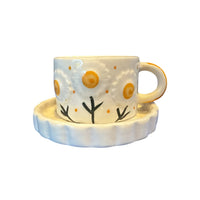 Studio Clay Relief Sculpted Ceramic Mugs