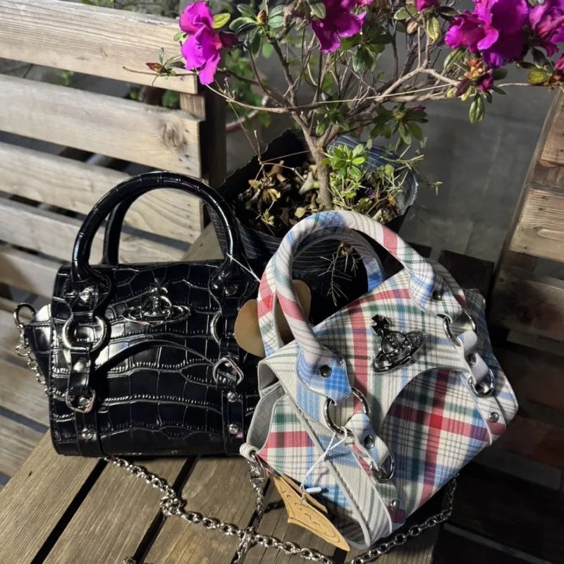 VW Punk Heritage Tartan Check Crossbody Flap Bag
