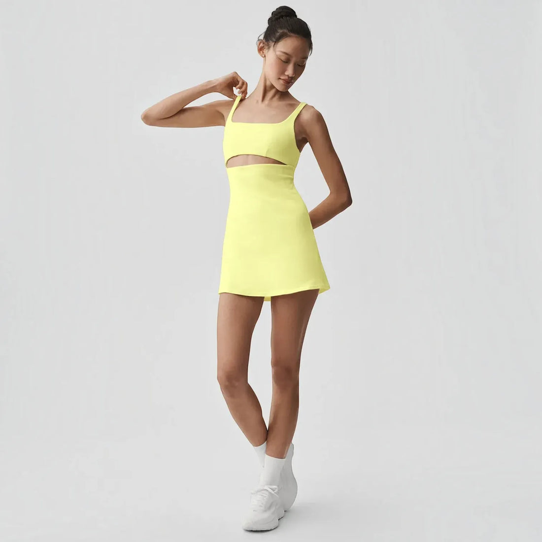 Alo Yoga Women's Slice Ribbed Tennis Dress