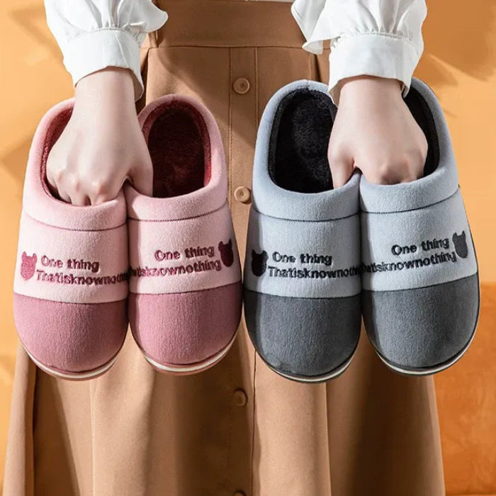 Cloud-Soft Thermal Fleece Anti-Slip Indoor Slippers