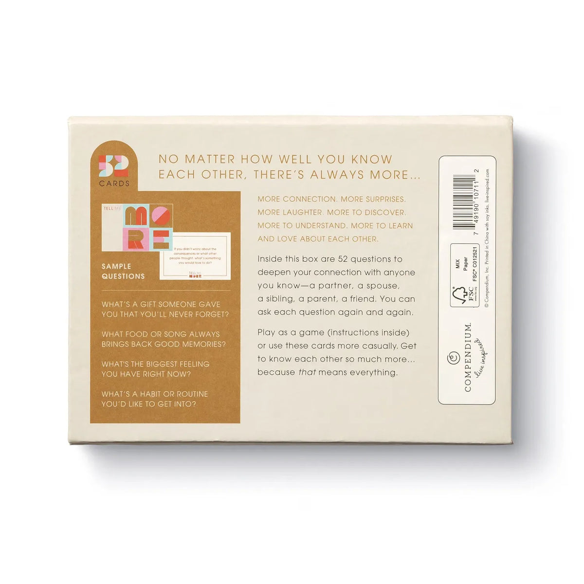 Tell Me More Conversation Starter Card Game