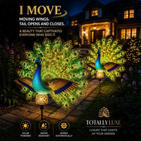 Totally Luxe Solar Powered Kinetic Peacock Light