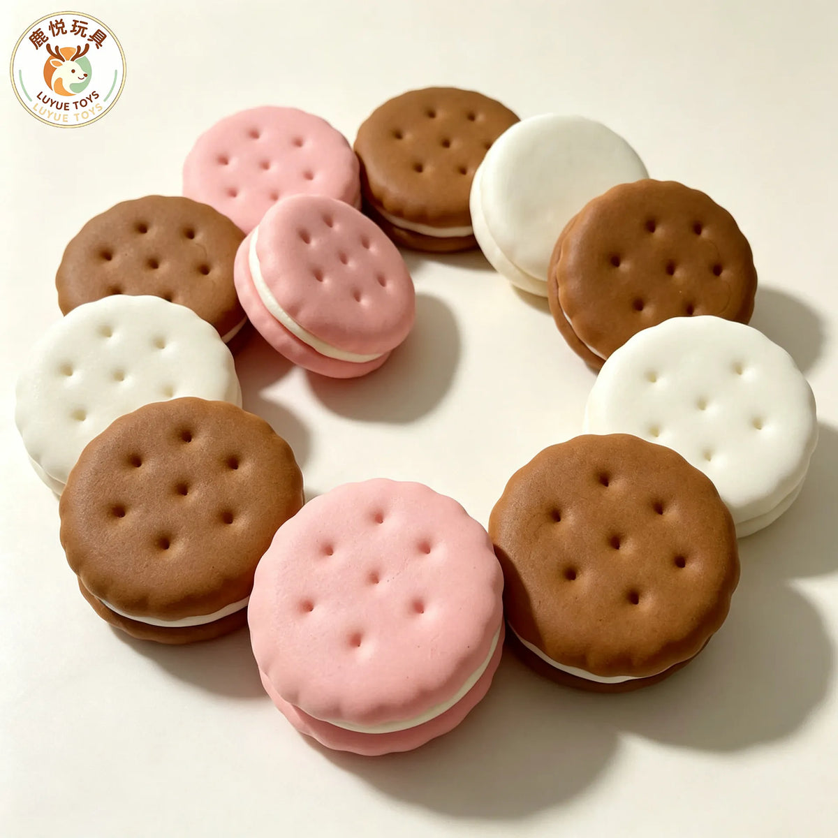 Realistic Biscuit Sandwich Squishy Toy (Set of 3)