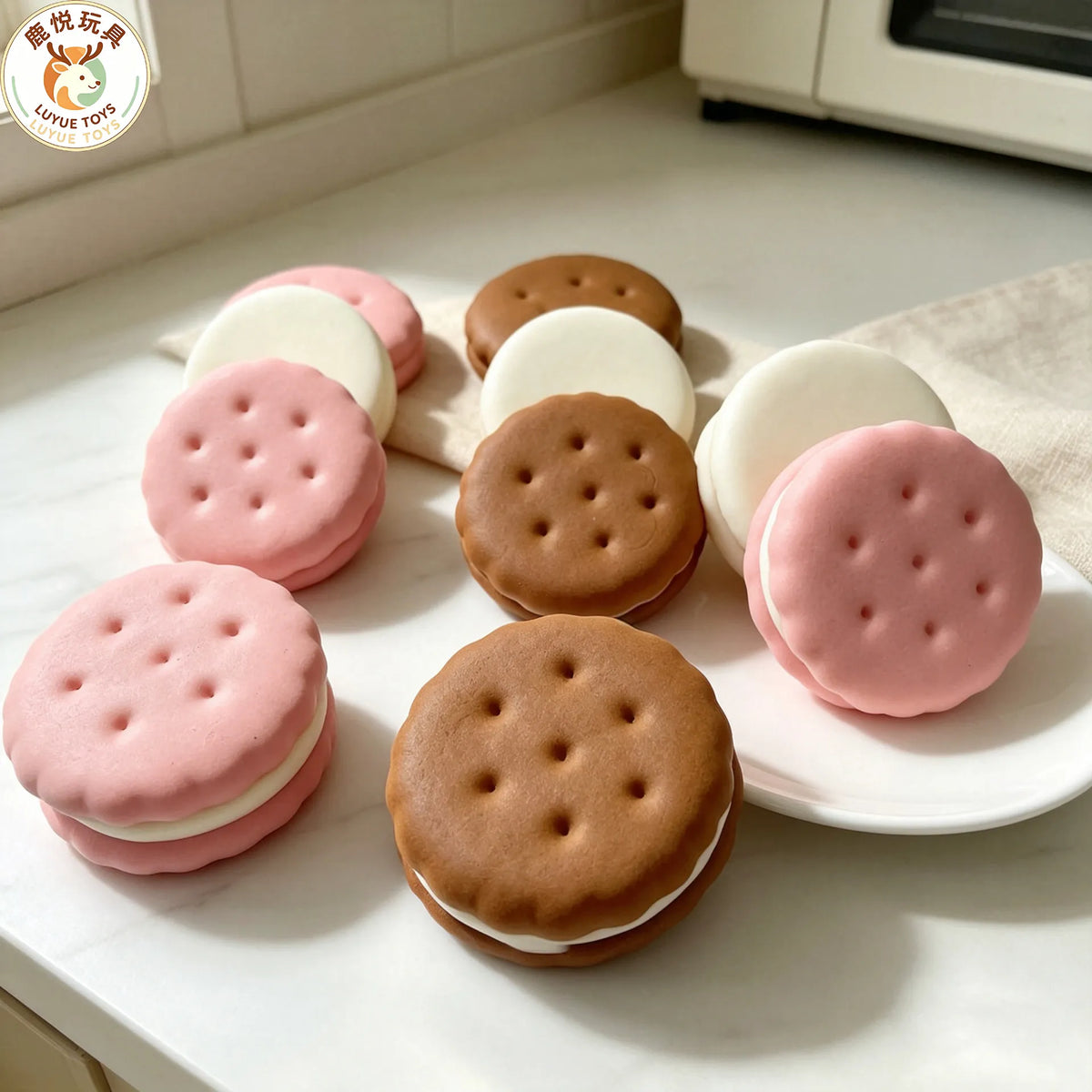 Realistic Biscuit Sandwich Squishy Toy (Set of 3)