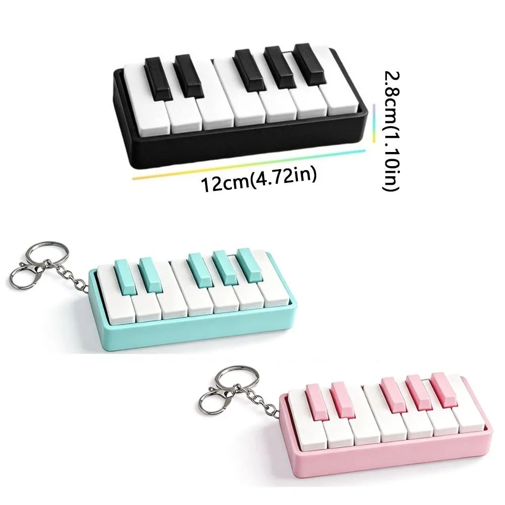 Mini Piano Keyboard Clickable Fidget Keychain