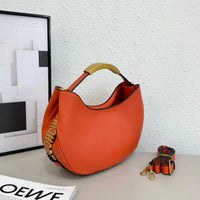Mosh Lettering Accent Crescent Shoulder Bag