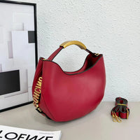 Mosh Lettering Accent Crescent Shoulder Bag