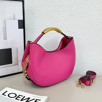 Mosh Lettering Accent Crescent Shoulder Bag