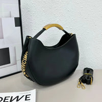 Mosh Lettering Accent Crescent Shoulder Bag