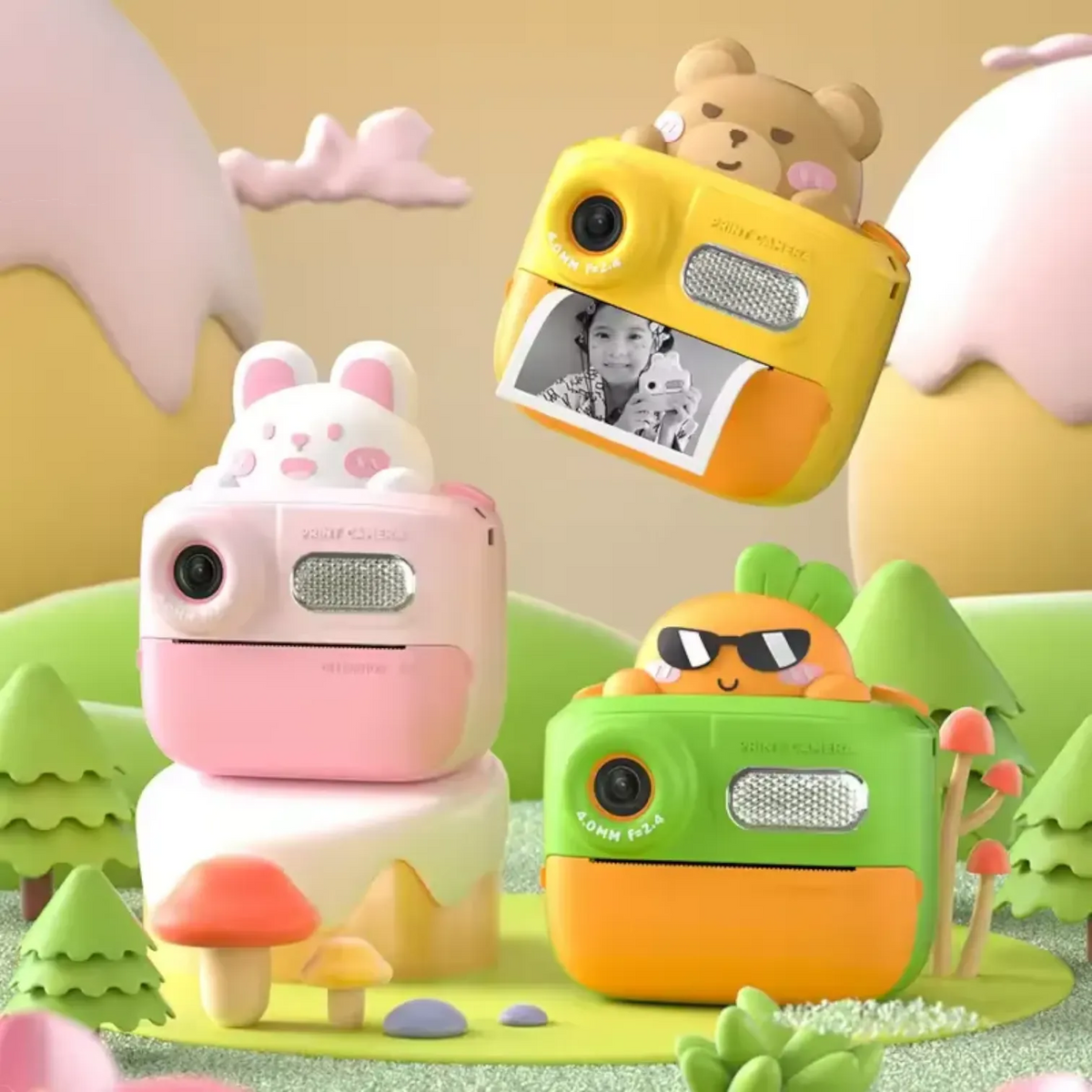 Cartoon Dual Lens Instant Print Digital Camera