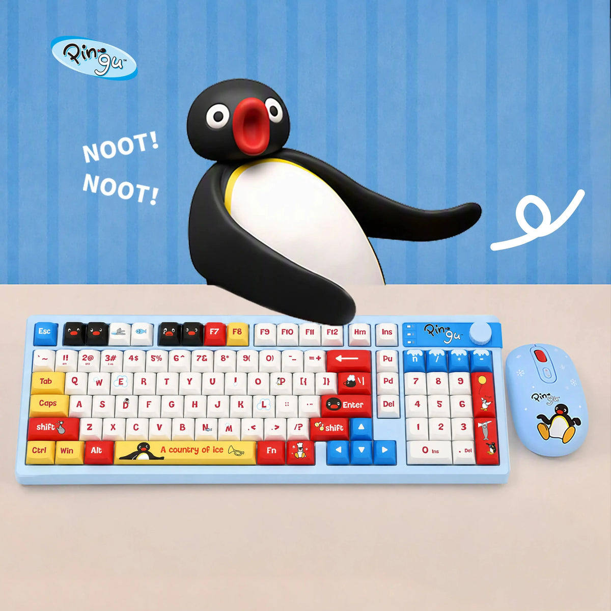 Pingu Nostalgia Wireless Keyboard And Mouse Set