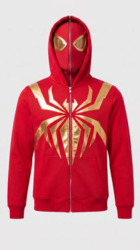 Spiderman Full Zip Mask Cosplay Hoodie