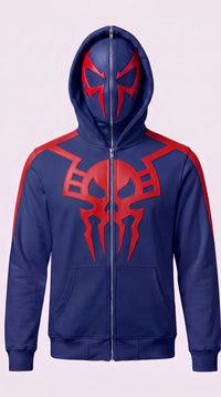 Spiderman Full Zip Mask Cosplay Hoodie