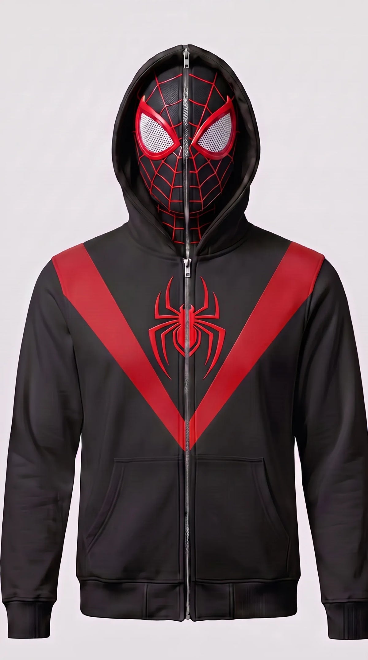 Spiderman Full Zip Mask Cosplay Hoodie