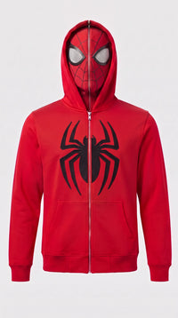 Spiderman Full Zip Mask Cosplay Hoodie