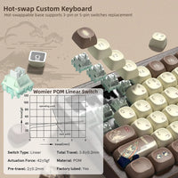 Womier WD75 V2 Artisan Walnut Mechanical Keyboard