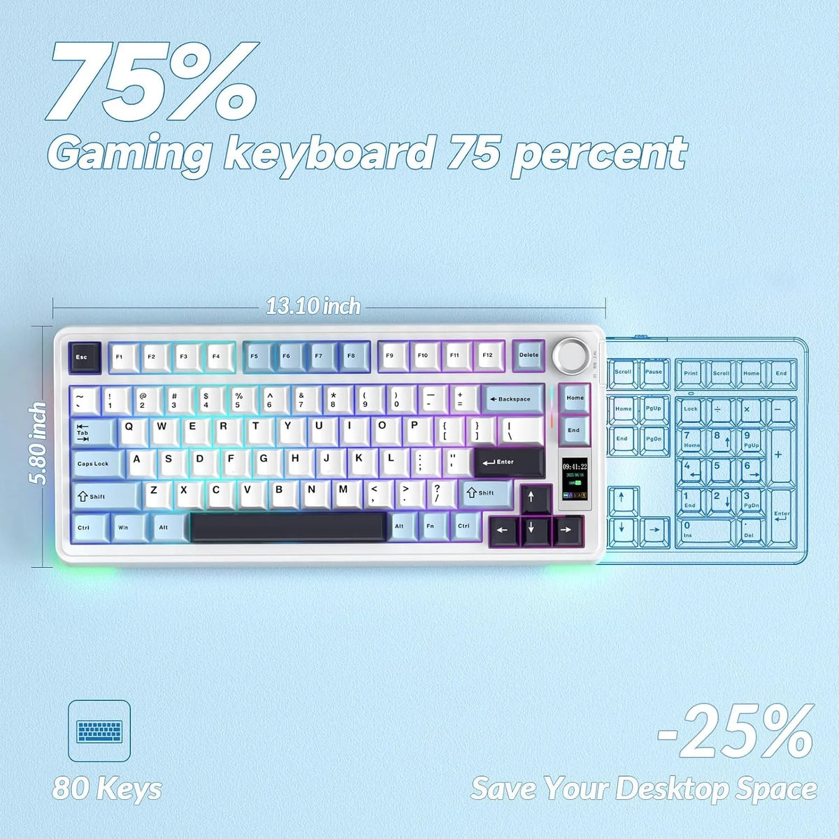 AULA S75 Pro Smart Display Mechanical Gaming Keyboard