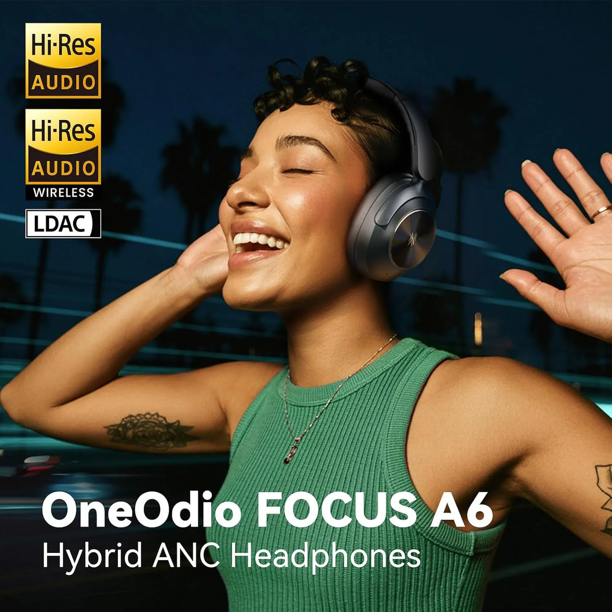 OneOdio Focus A6 Hybrid ANC Wireless Headphones