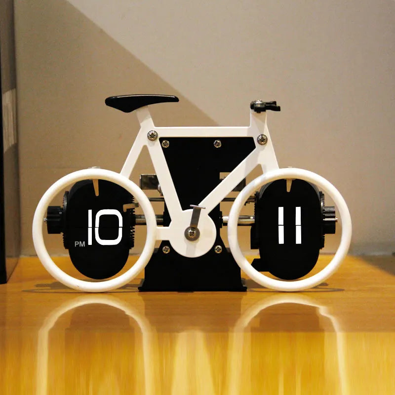 Kinetic Bicycle Mechanical Auto-Flip Desk Clock