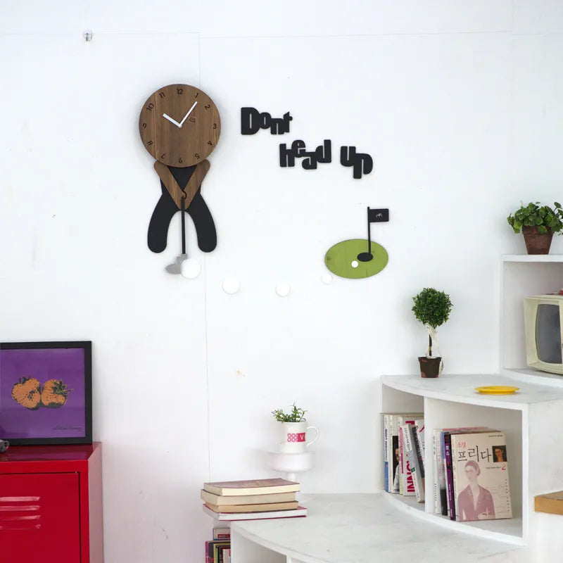 Don't Head Up Swinging Pendulum Wall Clock
