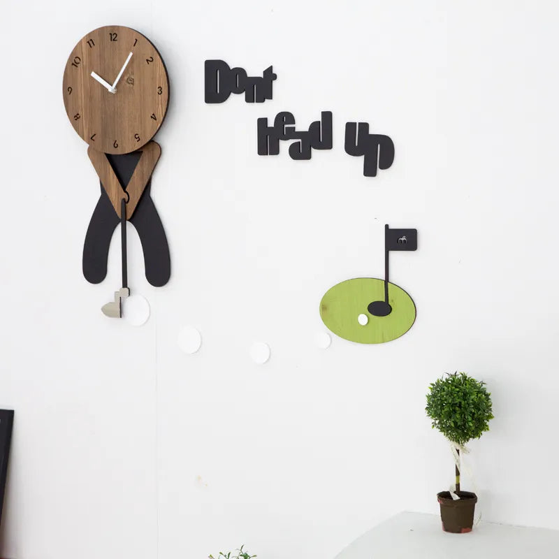 Don't Head Up Swinging Pendulum Wall Clock
