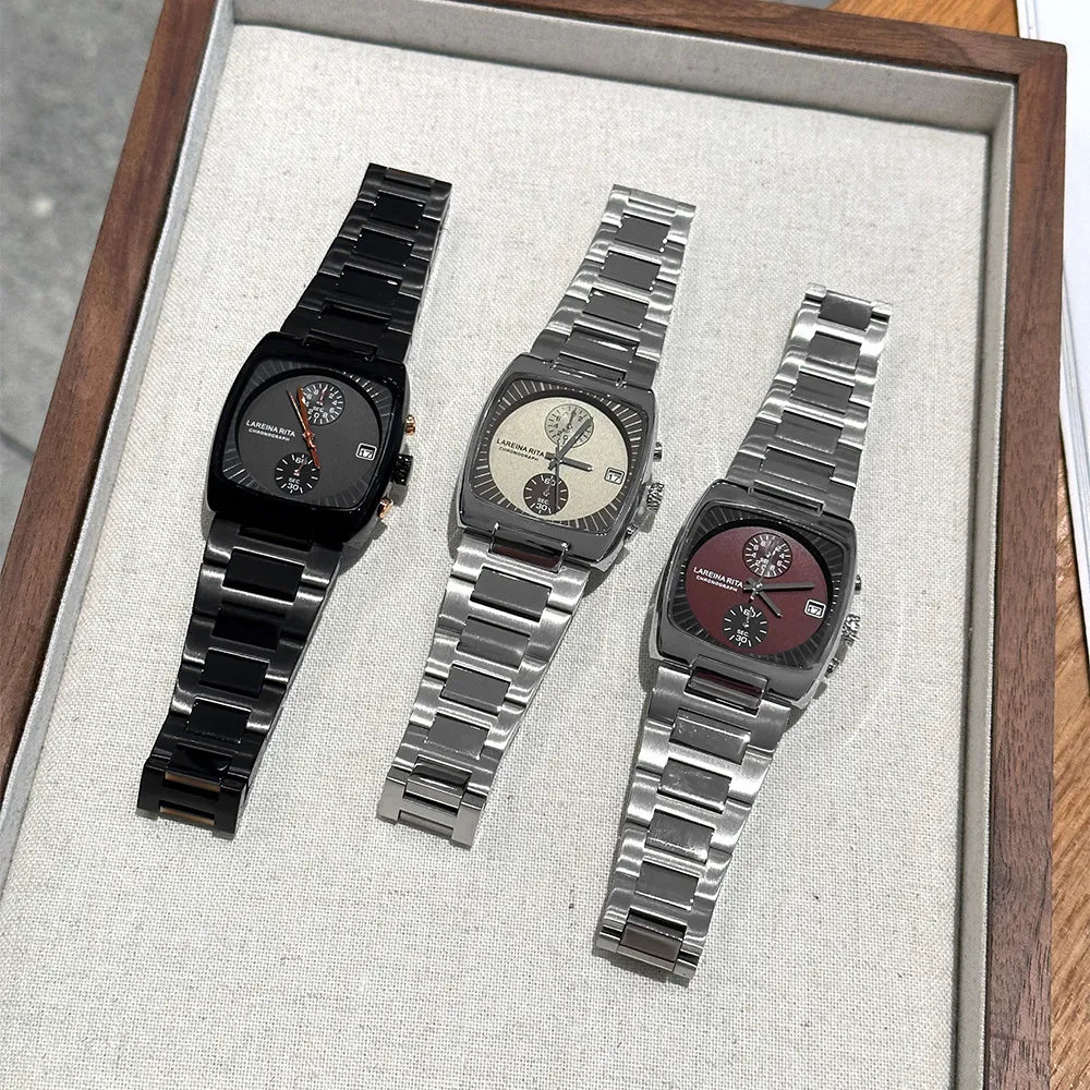 Lareina Rita Cushion Chronograph Steel Bracelet Watch