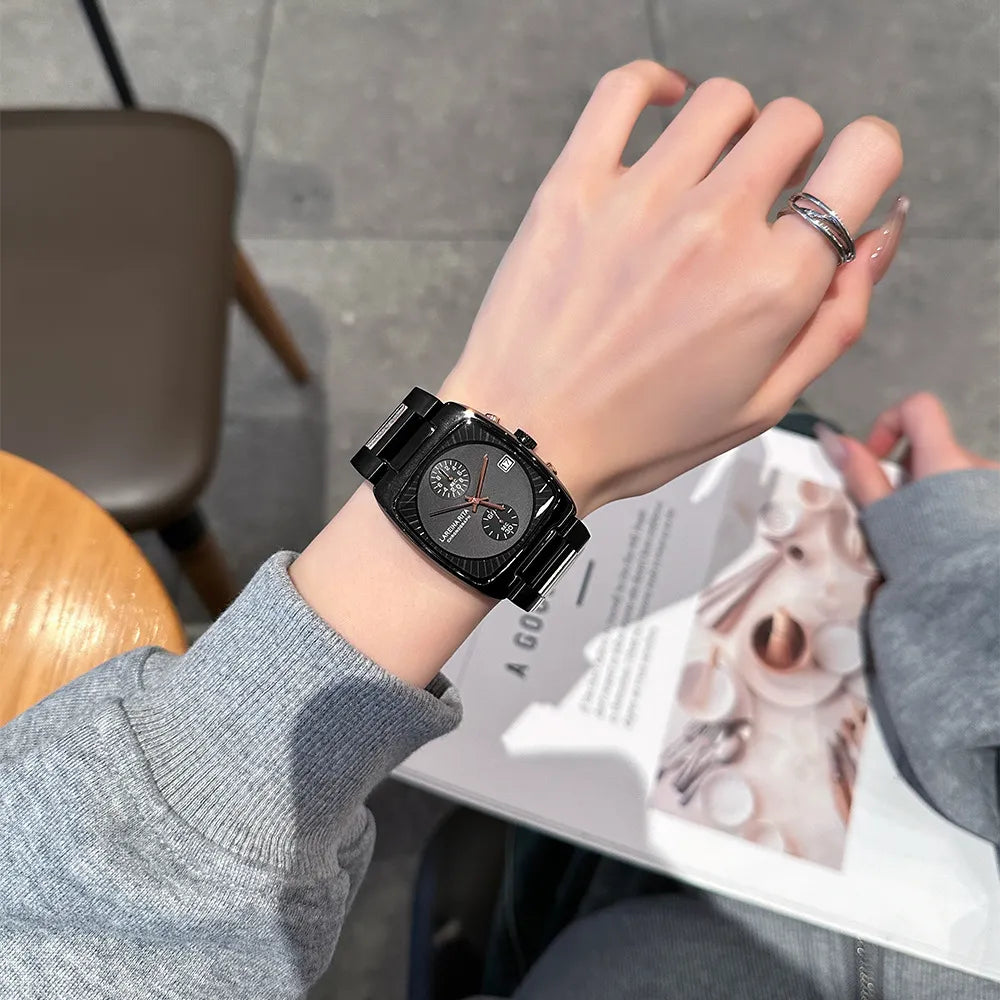 Lareina Rita Cushion Chronograph Steel Bracelet Watch