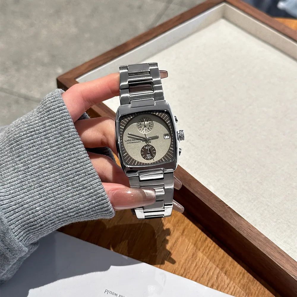 Lareina Rita Cushion Chronograph Steel Bracelet Watch