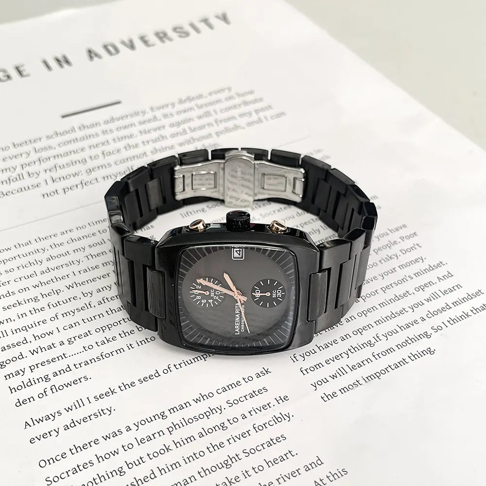 Lareina Rita Cushion Chronograph Steel Bracelet Watch