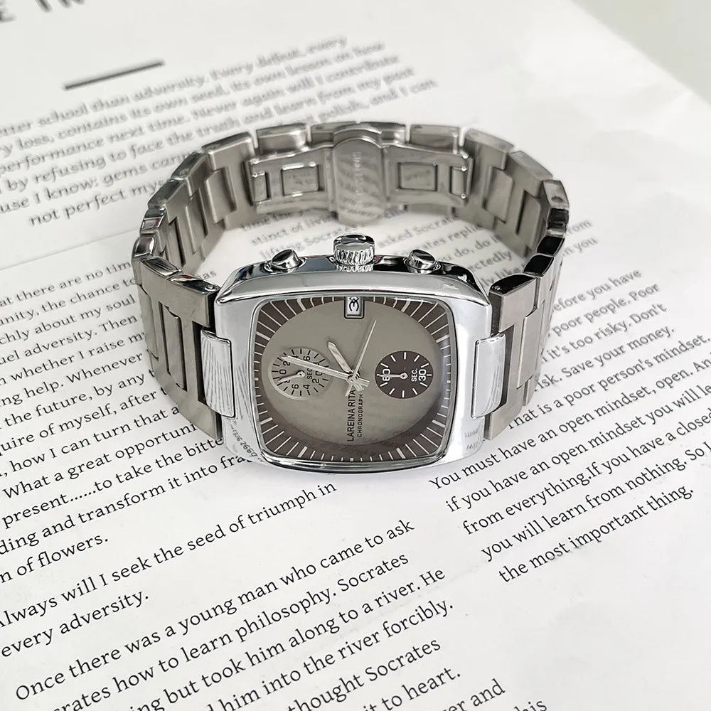 Lareina Rita Cushion Chronograph Steel Bracelet Watch