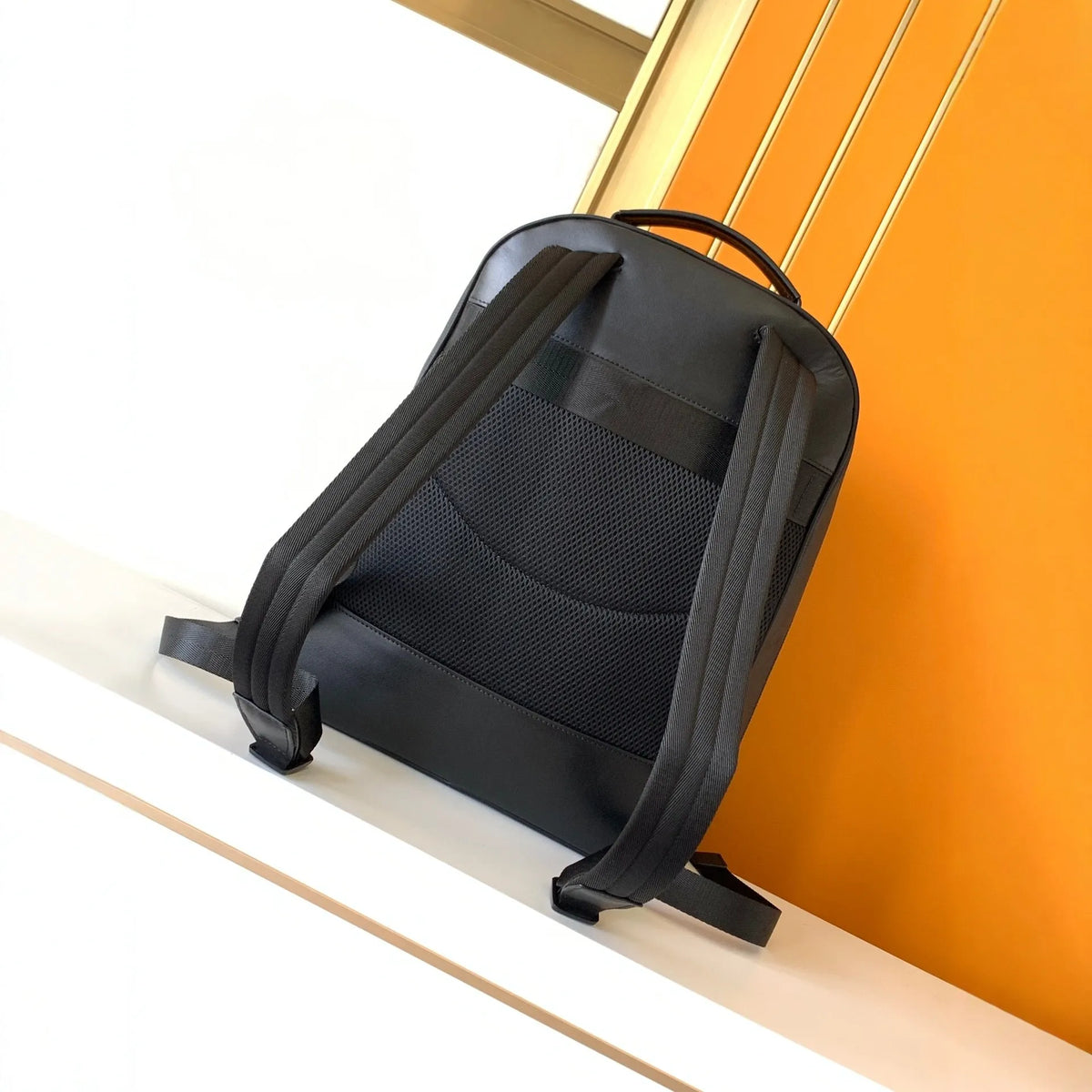 B-Mountain Intrecciato Slim Architectural Leather Backpack