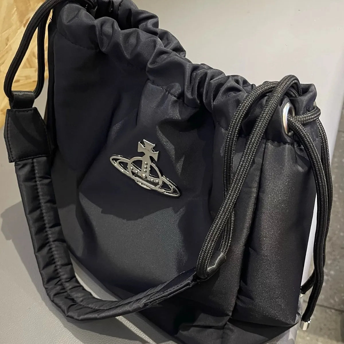 VW Hilary Drawstring Orb Bucket Bag