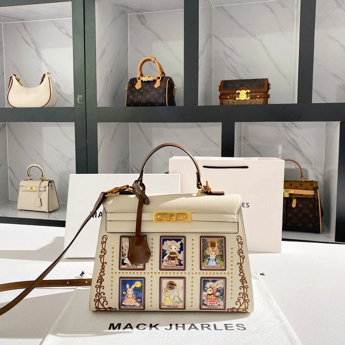 Mack Jhosel Tarot Studded Kelly Satchel