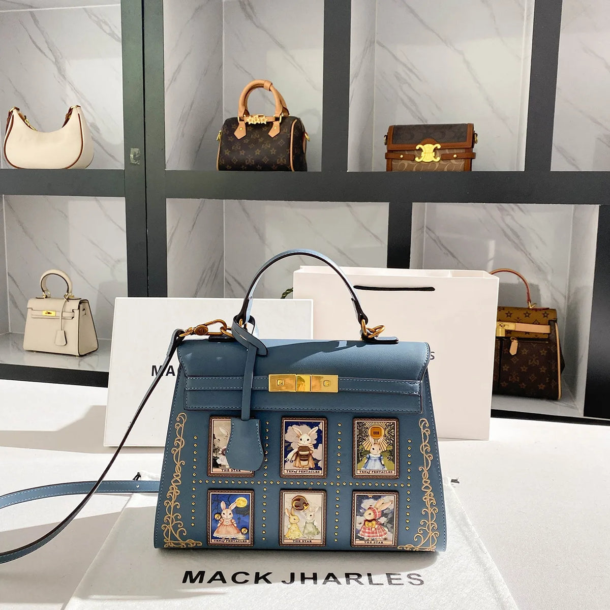 Mack Jhosel Tarot Studded Kelly Satchel