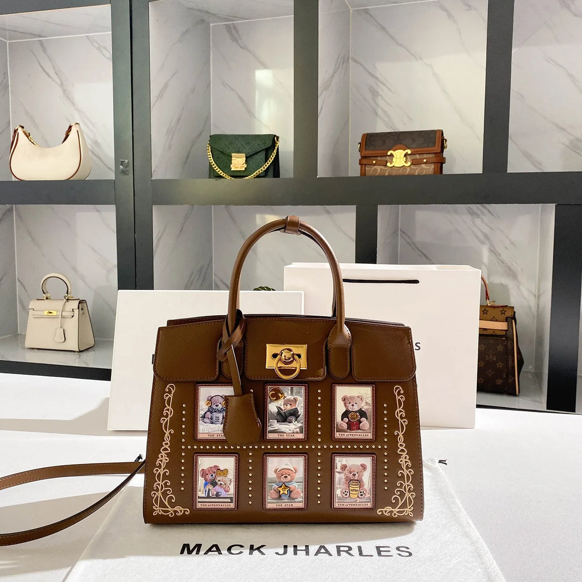 Mack Jhosel Tarot Studded Kelly Satchel
