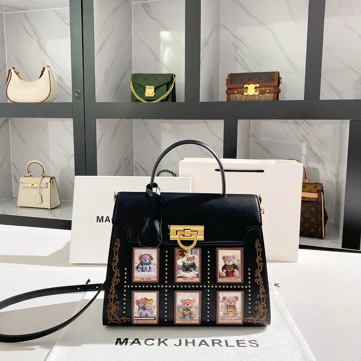 Mack Jhosel Tarot Studded Kelly Satchel