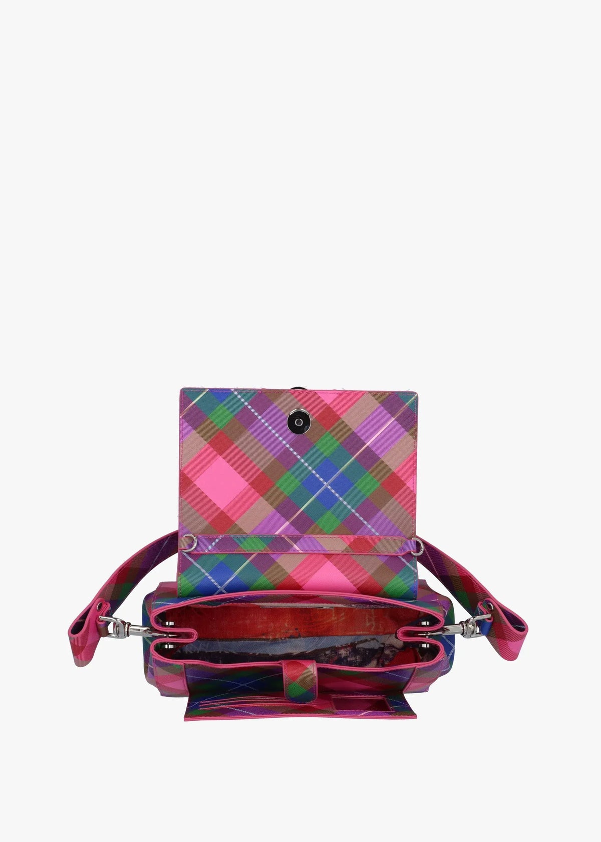 VW Hazel Medium Candy Tartan Flap Shoulder Bag