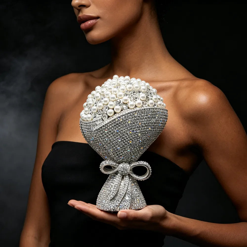 Floral Bouquet Minaudière Evening Clutch